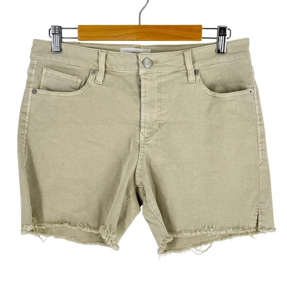 Dear John Khaki Tan Raw Hem Festival Denim Shorts Womens Stretch Summer Coastal
